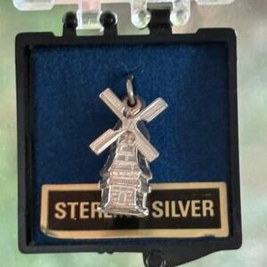 Vintage Sterling Silver Windmill Charm Netherlands Travel Souvenir